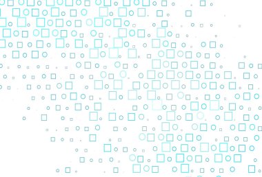 Küreler ve karelerle hafif Mavili vektör deseni.