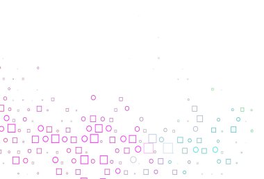 Açık Çokrenkli, diskleri ve dikdörtgenleri olan Gökkuşağı vektör dokusu.