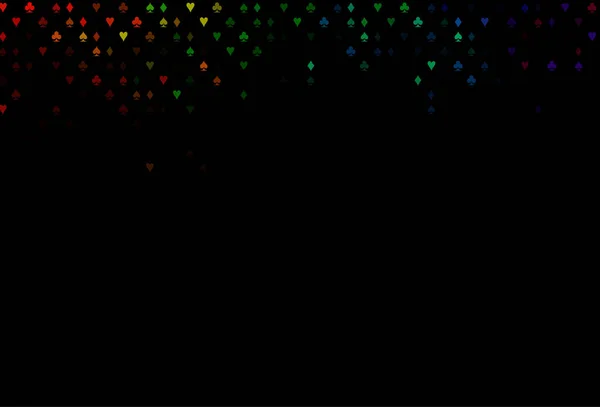 Dark Multicolor Rainbow Vektormuster Mit Dem Symbol Der Karten — Stockvektor