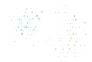 Açık Çokrenkli, Gökkuşağı vektör arkaplanı noktalı, benekli, küplü.