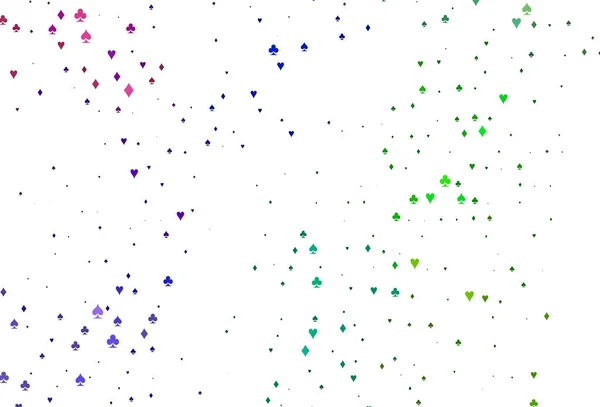 Luz Multicolor Plantilla Vector Arco Iris Con Símbolos Póquer — Archivo Imágenes Vectoriales