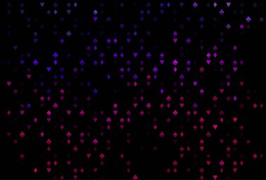 Kart elementleri ile koyu mor vektör düzeni.