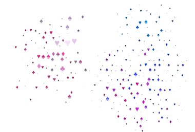 Açık Mavi, kart sembollü kırmızı vektör deseni.