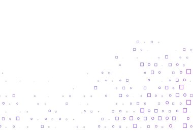 Diskleri, dikdörtgenleri olan açık mor vektör dokusu.