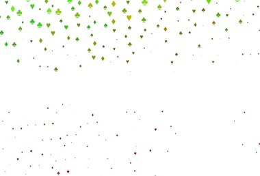 Açık Yeşil, poker sembollü kırmızı vektör şablonu.