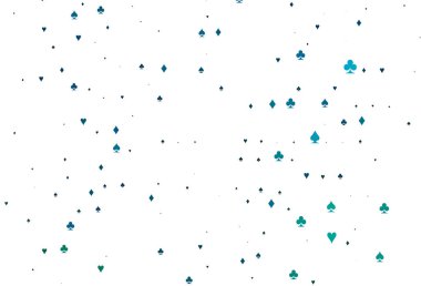 Açık Mavi, kart sembollü yeşil vektör deseni.