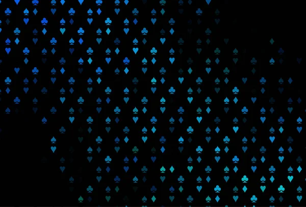 Azul Oscuro Textura Vectorial Verde Con Naipes — Vector de stock