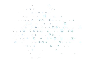 Açık Mavi, daire benekli yeşil vektör düzeni, küpler.