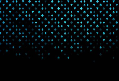 Kart elemanları ile koyu mavi vektör düzeni.