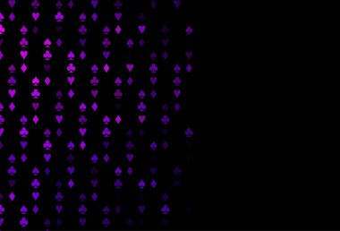 Koyu pembe, poker sembollü mavi vektör şablonu.