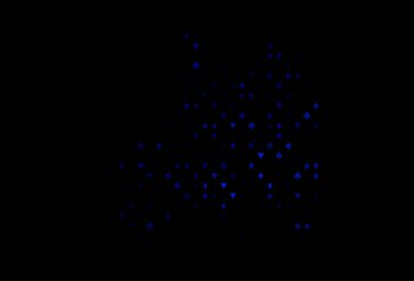 Kart elemanları ile koyu mavi vektör düzeni.