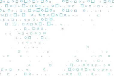 Küreler ve karelerle hafif Mavili vektör deseni.