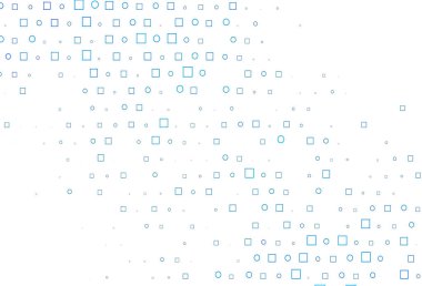 Küreler ve karelerle hafif Mavili vektör deseni.