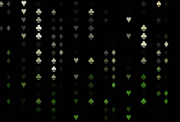Dark Green Vector Pattern Symbol Cards — Stock Vector