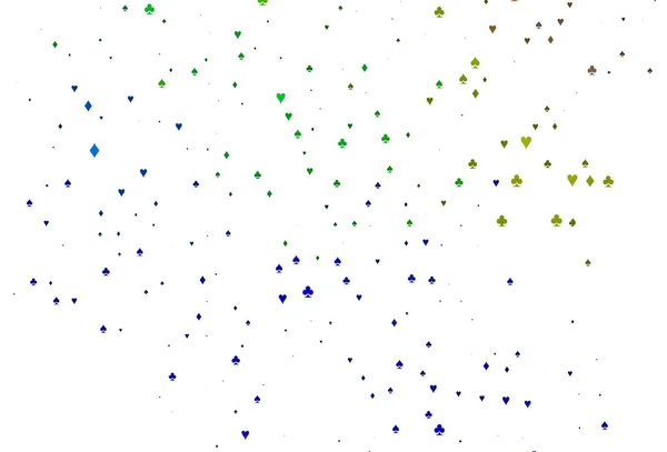 浅色彩色 彩虹矢量纹理与扑克牌 — 图库矢量图片
