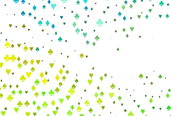 Hellgrüner Gelber Vektorhintergrund Mit Karten Zeichen — Stockvektor