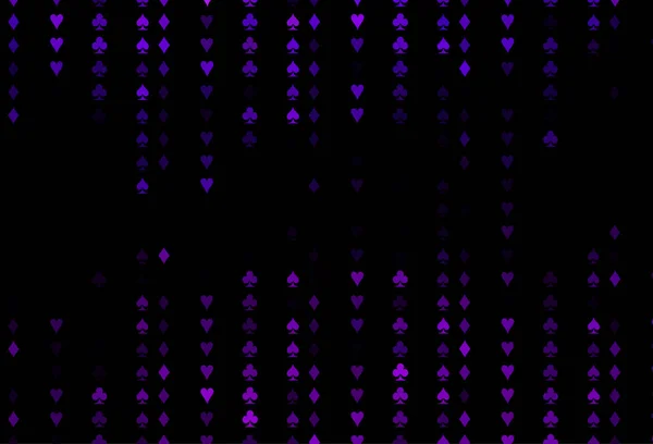 Donkerpaarse Vectortextuur Met Speelkaarten — Stockvector