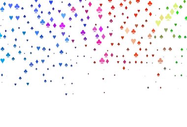 Kartların sembollü Açık Çokrenkli, Gökkuşağı vektör deseni.