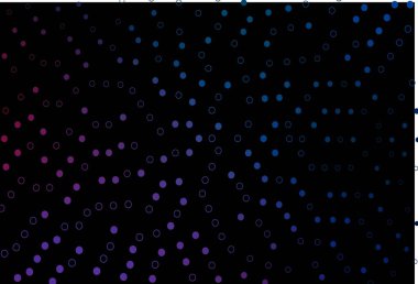 Lacivert, noktalı kırmızı vektör arkaplanı. Parlak renkli soyut çemberlerin olduğu bir resim. Marka kitabınız için şablon.