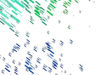 Açık mavi, düz çizgileri olan yeşil vektör düzeni. Sopalı modern geometrik soyut çizim. İş ilanınız için akıllı tasarım.
