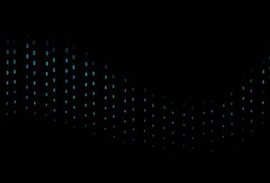 Dolar işaretli koyu mavi vektör kapağı. Bulanık tasarım ve USD sembolleri. Kalıp reklam, poster ve ödemeler için pankart olarak kullanılabilir.