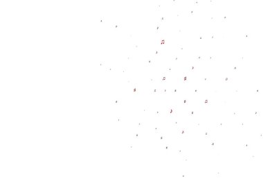 Müzik sembollü soyut vektör arkaplanı. Soyut tarzda dekoratif tasarım ve müzik şekilleri. Fasion dergileri için şablon.