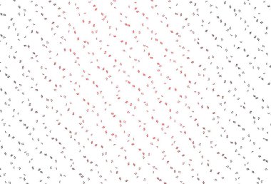 Müzik notalarıyla birlikte açık kırmızı vektör arkaplanı. Soyut tarzda dekoratif tasarım ve müzik şekilleri. Müzisyenlerin web siteleri için desen.