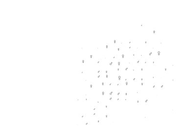 Cinsiyet elementli açık siyah vektör deseni. 