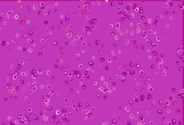 Dairesel açık mor vektör şablonu. Parlak renkli soyut çemberlerin olduğu bir resim. Reklamlar, broşürler için desen.