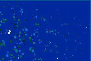 Açık mavi, lav şekilli yeşil vektör arkaplan. Değişken çizgileri olan renkli soyut çizimler. Web siteniz için mermer tasarımı.