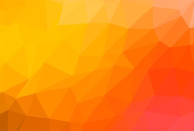 Açık sarı, turuncu vektör üçgen mozaik şablon. Gradyanı olan üçgen geometrik örnek. İş tasarımınız için yepyeni bir tarz.