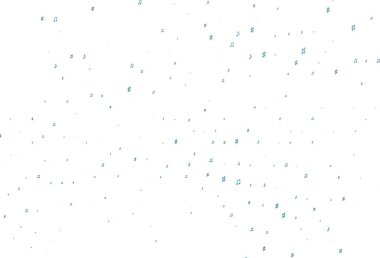 Müzik notalarıyla birlikte hafif BLUE vektör arkaplanı. Soyut arkaplanda rengarenk müzik tuşları. Duvar kağıtları için modern tasarım.