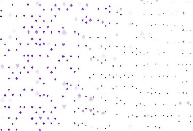 Kart işaretli hafif Mor vektör arkaplanı. Kupa, maça, sinek ve elmasların olduğu bir resim. Vegas 'ta parti ilanları, etkinlikler.