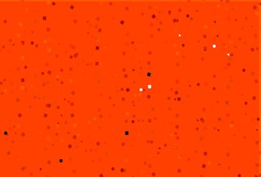 Açık Turuncu vektör şablonu kristaller, daireler, kareler. Daireler, çizgiler, rengarenk eşkenar dörtgenler. Reklamlar için desen.