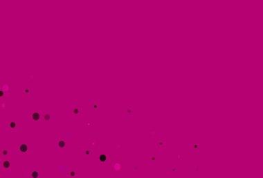 Noktalı açık pembe vektör arkaplanı. Parlak renkli soyut çemberlerin olduğu bir resim. Marka kitabınız için şablon.