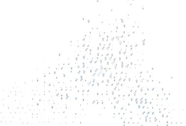 Cinsiyet unsurları olan açık mavi vektör deseni. Modern soyut illüstrasyon, gradyan erkek, kadın işaretleri. Randevu siteleri için temel tasarım.