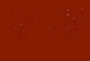 Cinsiyet sembollü hafif turuncu vektör arkaplanı. Renkli gradyan tarzında cinsiyet işaretli akıllı bir illüstrasyon. TV reklamları için basit tasarım.