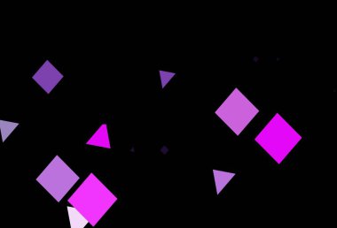 Koyu pembe, kristalleri, daireleri, kareleri olan mavi vektör şablonu. Çemberler, üçgenler ve küplerle soyut gradyan çizimi. Reklamınız, posteriniz, afişiniz için en iyi tasarım.