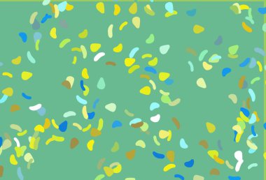 Açık mavi, rastgele şekilli sarı vektör dokusu. Soyut tarzda rengarenk gradyan şekilleri olan bir resim. Duvar kağıtları için zarif tasarım.