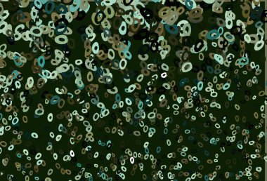 Daireli koyu yeşil vektör şablonu. Bulanık dekoratif tasarım baloncuklu soyut tarzda. Reklamlar, broşürler için desen.