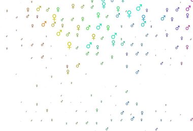 Cinsiyet elementli açık renk, gökkuşağı vektör deseni.