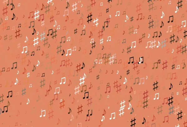 Світло Червоний Векторний Візерунок Елементами Музики Сучасна Абстрактна Ілюстрація Мелодійними — стоковий вектор