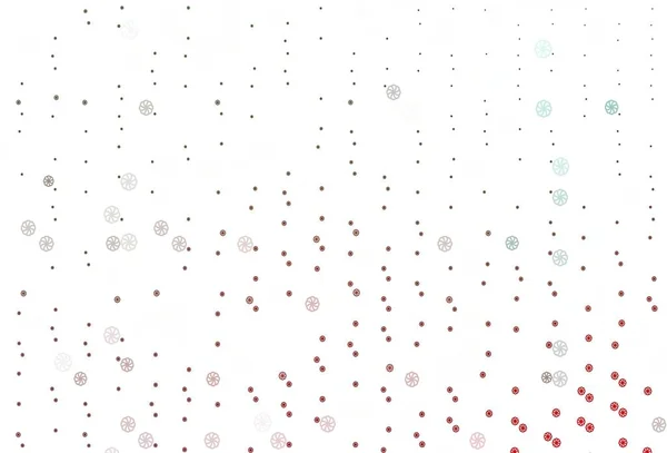 Açık Yeşil Parlak Kar Taneleriyle Kırmızı Vektör Düzeni Bulanık Arkaplanda — Stok Vektör