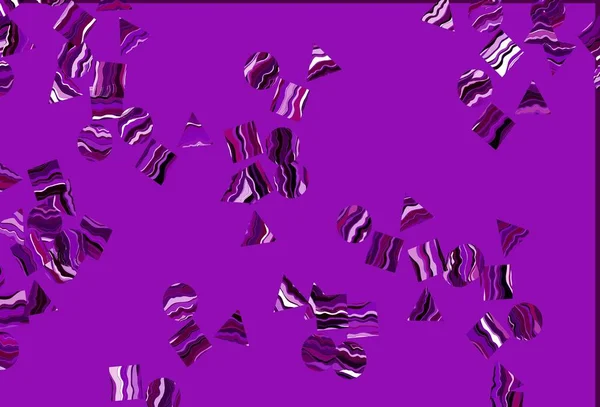 Diseño Vectorial Púrpura Claro Con Círculos Líneas Rectángulos Ilustración Abstracta — Vector de stock