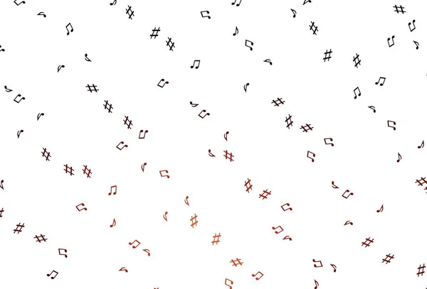 Світло Червона Векторна Текстура Музичними Нотами Сучасна Абстрактна Ілюстрація Мелодійними — стоковий вектор