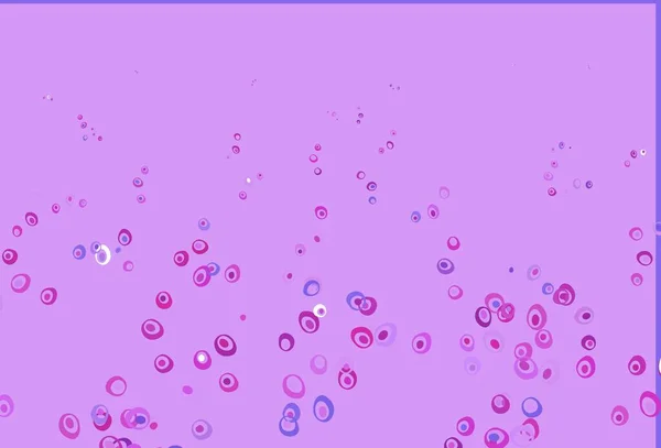 Hellrosa Blauer Vektorhintergrund Mit Blasen Illustration Mit Einer Reihe Leuchtender — Stockvektor