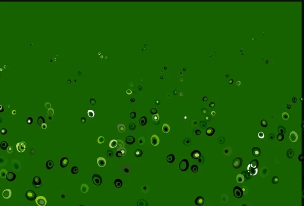 Hellgrüne Vektorabdeckung Mit Flecken Abstrakte Illustration Mit Farbigen Blasen Naturstil — Stockvektor