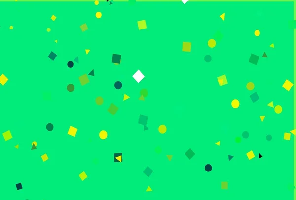 Ανοιχτό Πράσινο Κίτρινο Διάνυσμα Φόντο Τρίγωνα Κύκλους Κύβους Κύκλοι Γραμμές — Διανυσματικό Αρχείο