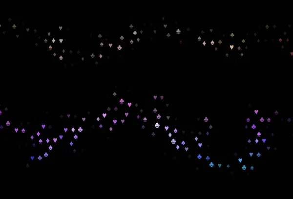 Темный Многоцветный Векторный Фон Rainbow Карточными Знаками — стоковый вектор