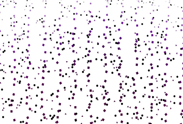 带圆圈的多角形浅紫色矢量图案 用球体 正方形 线条勾勒出闪光的抽象图解 您登陆页的现代模板 — 图库矢量图片